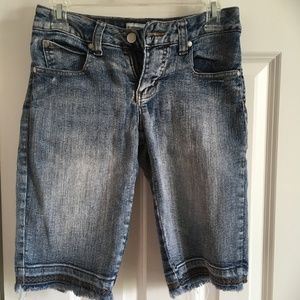 Fitted Denim Bermuda Shorts